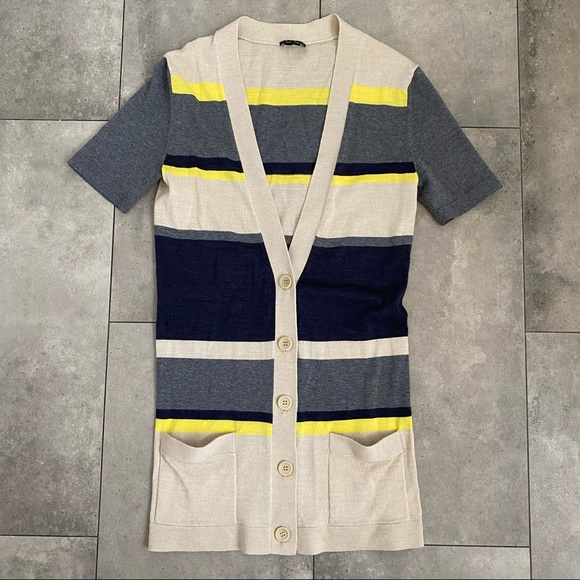Theory gwenyth striped cardigan sweater S - Picture 1 of 9